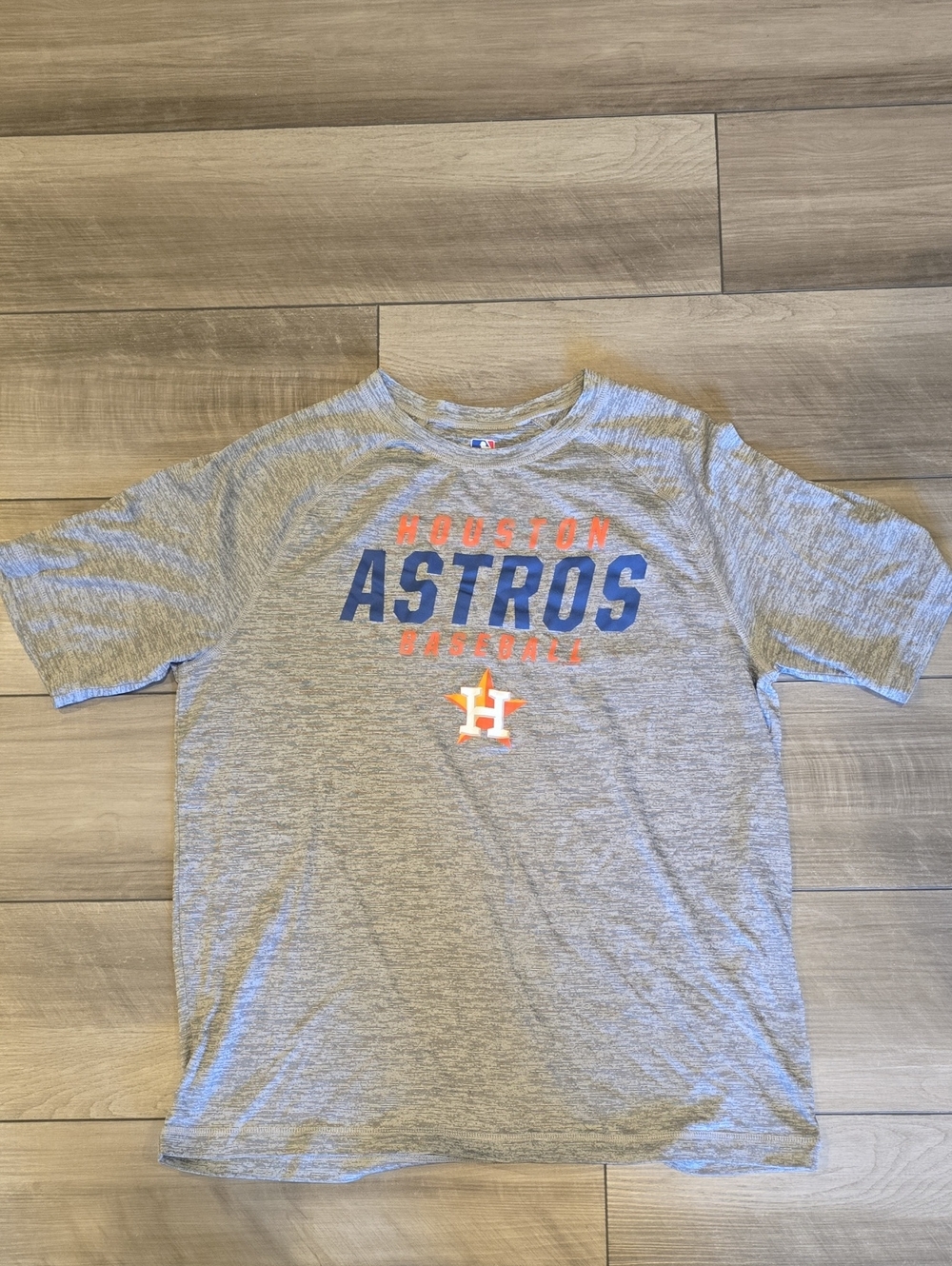 Genuine Merchandise Houston Astros Gray Tee with Blue & Orange Logo